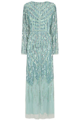 Marina Aqua Embellished Maxi Dress