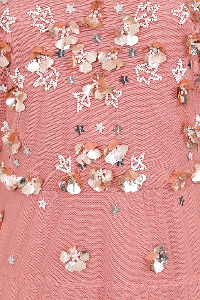 Marissa Embellished Tiered Maxi Dress - Rose Tan