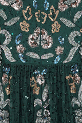 Martina Green Floral Embellished Maxi Dress