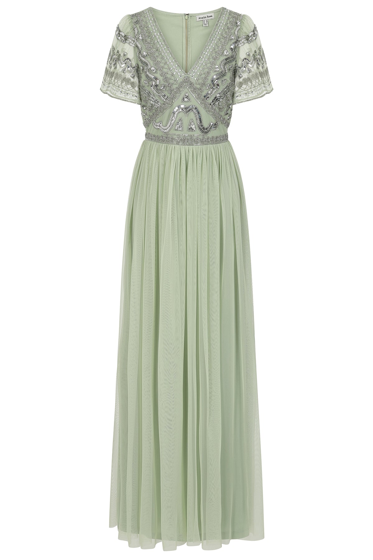frock and frill green dress Hazel Green Floral Embellished Maxi Dress Frock and Frill