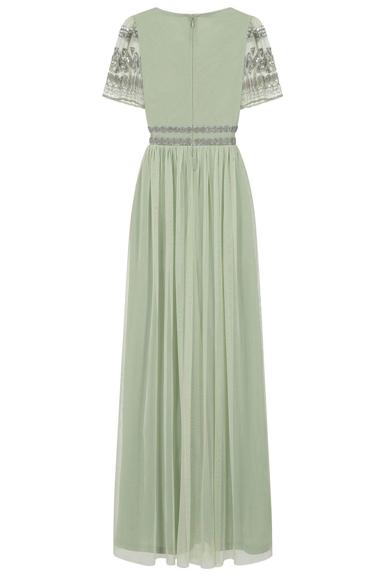 Maude Light Green Embellished Maxi Dress Frock and Frill Maude Light Green Embellished Maxi Dress Frock and Frill