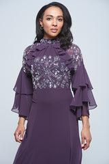 Maura Purple Embellished Maxi Dress