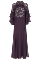 Maura Purple Embellished Maxi Dress