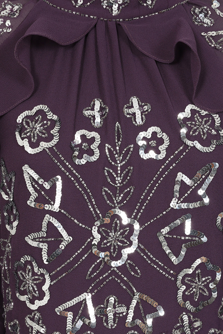 Maura Purple Embellished Maxi Dress