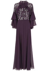 Maura Purple Embellished Maxi Dress