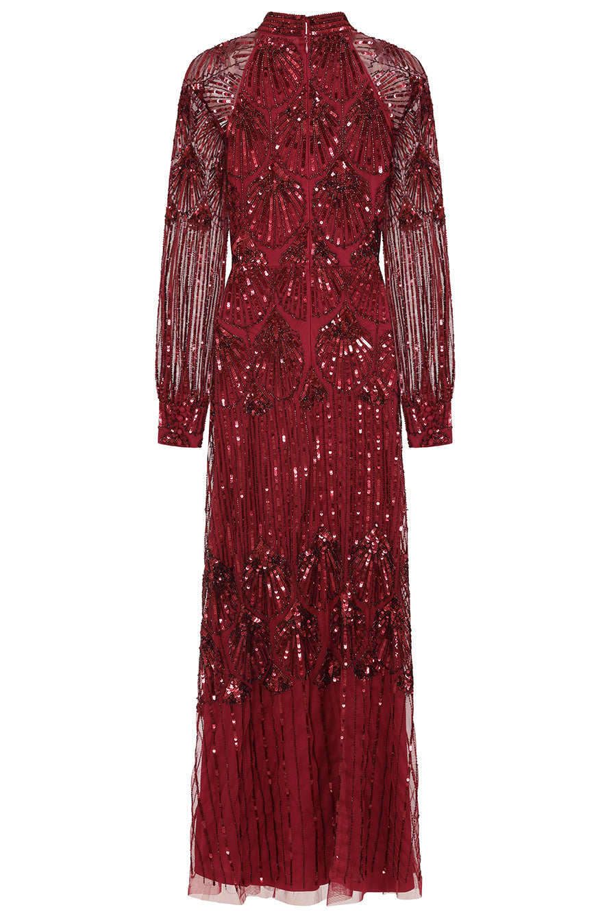 Maxine Burgundy Embellished Maxi Dress Frock and Frill Maxine Burgundy Embellished Maxi Dress Frock and Frill