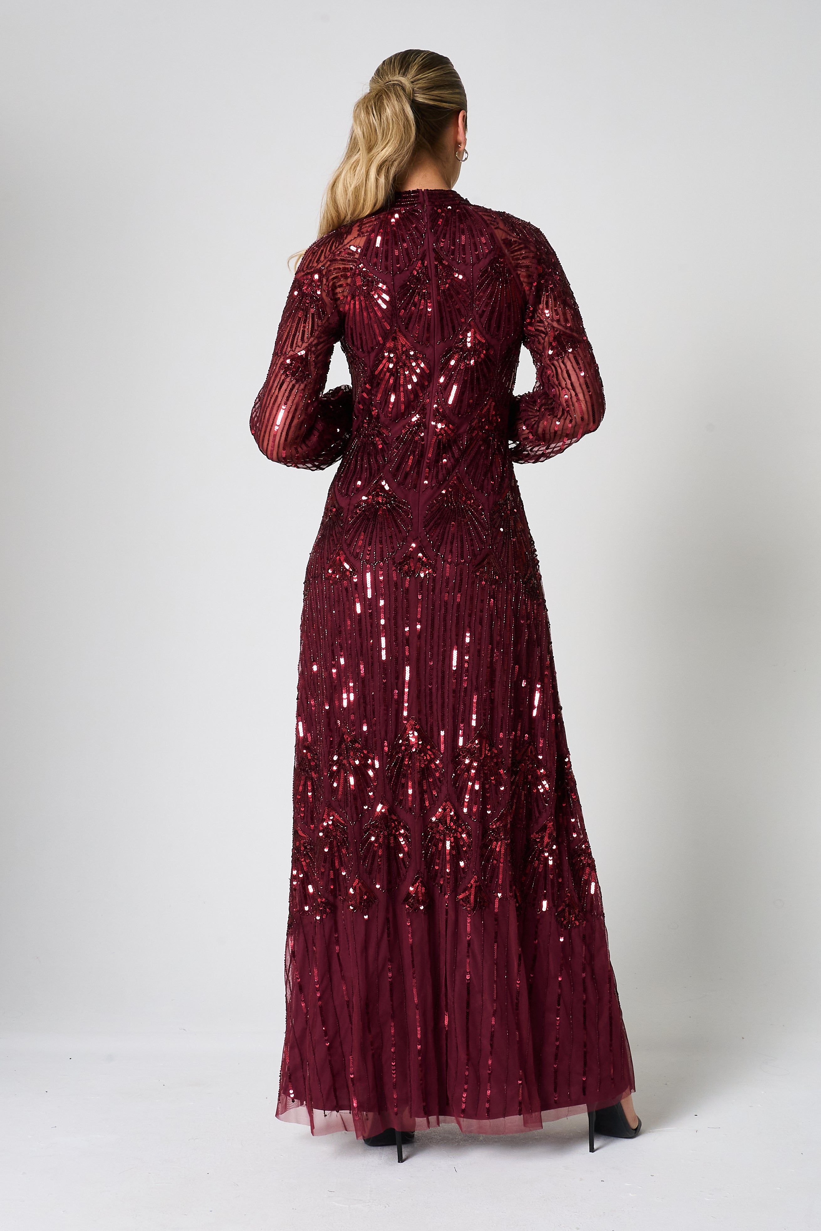 Maxine Burgundy Embellished Maxi Dress Frock and Frill Maxine Burgundy Embellished Maxi Dress Frock and Frill