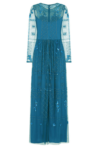 Maya Shirring Dress - Blue Stripe