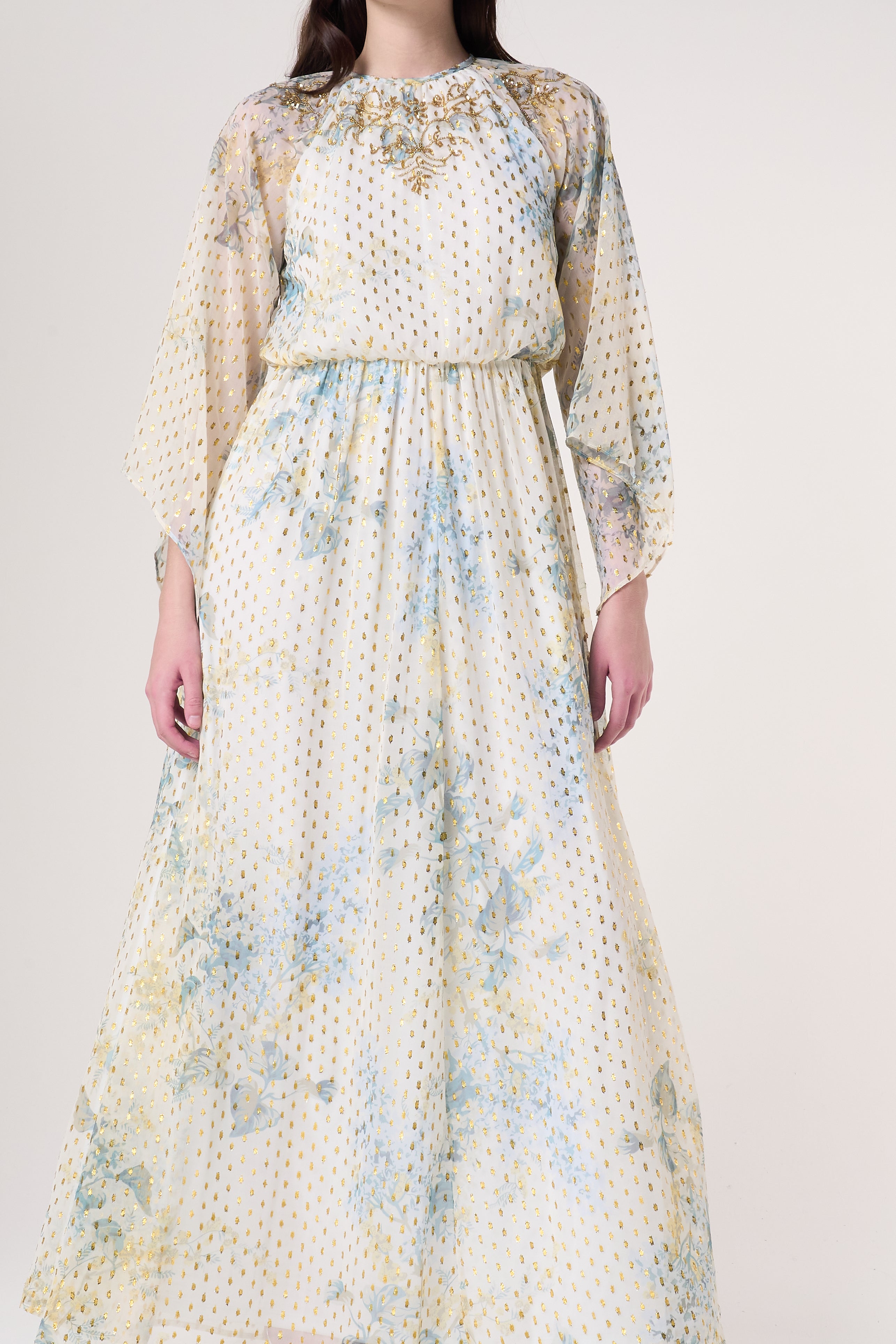 cream long sleeve maxi dress Gratuita Rib | | Womens The Corrine dress is already a Worth Collective fan favorite Melissa Cream Floral Print Maxi
