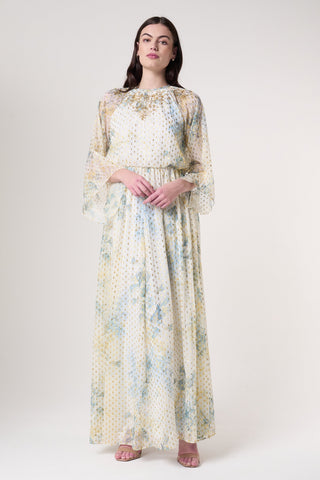 frock and frill embroidered dress Verena Pink Floral Embroidered Maxi Dress – Frock and Frill main image 0