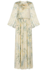 Melissa Cream Floral Print Maxi Dress with Embellished Detailing