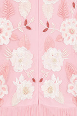 Merida Pink Floral Embroidered Maxi Dress 