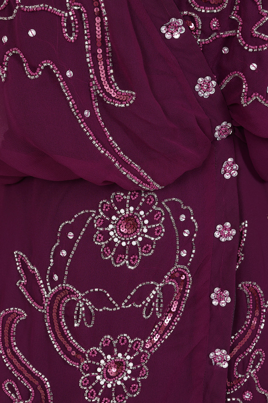 Michelle Purple Embellished Midi Dress