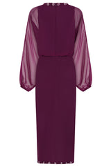 Michelle Purple Embellished Midi Dress