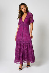 Mila Purple Lace Maxi Dress