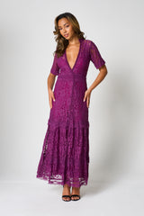 Mila Purple Lace Maxi Dress