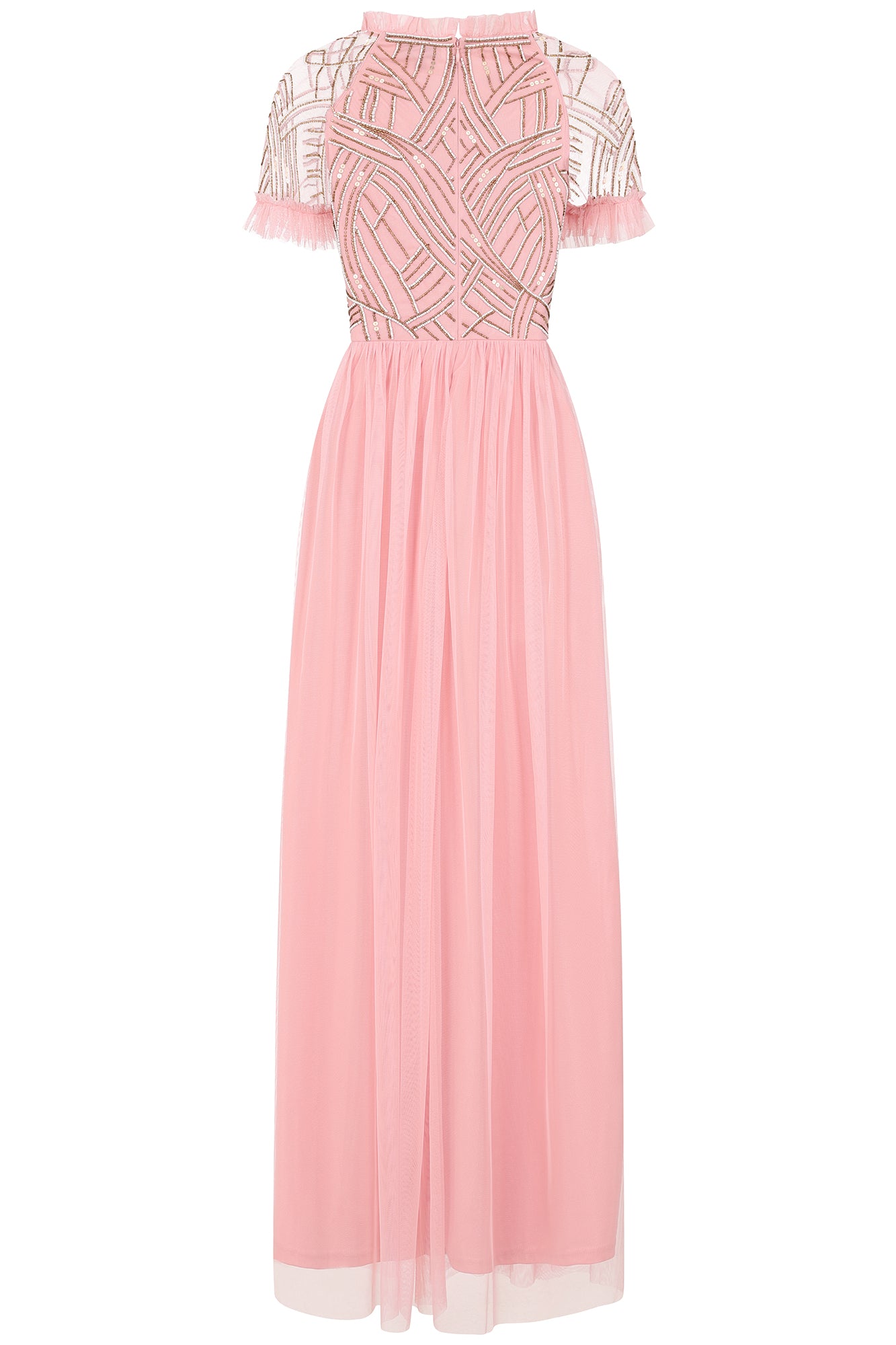 Nancy Embellished Bodice Maxi Dress in Quartz Pink