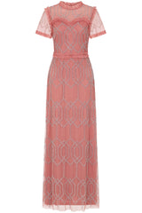 Naomi Blush Embellished Maxi Dress