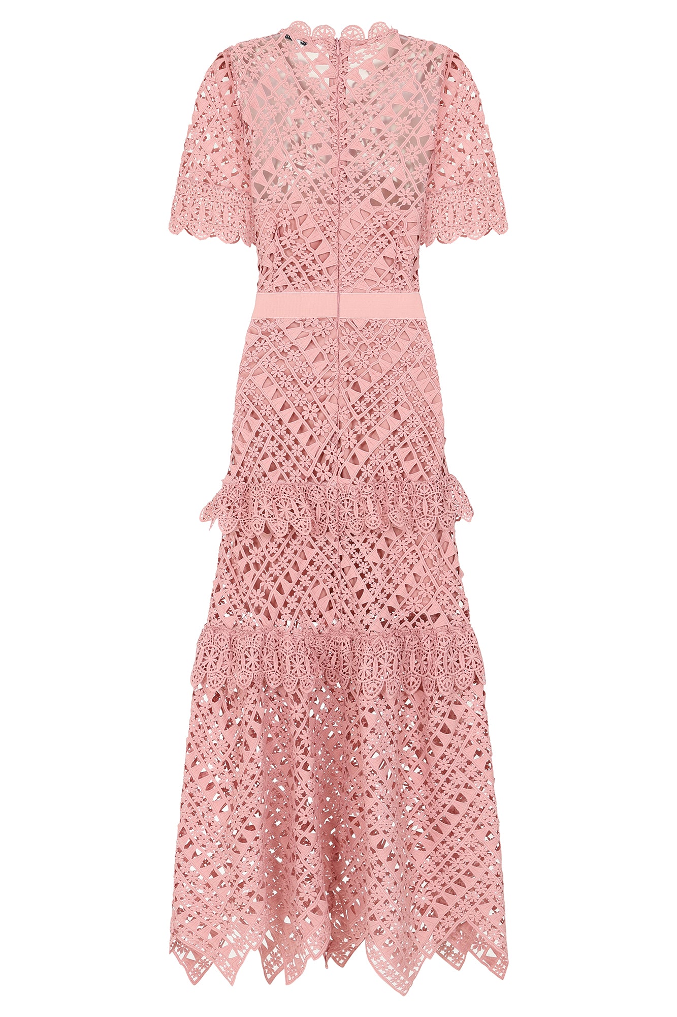 Narelle Crochet Lace Midaxi Dress - Rose Tan