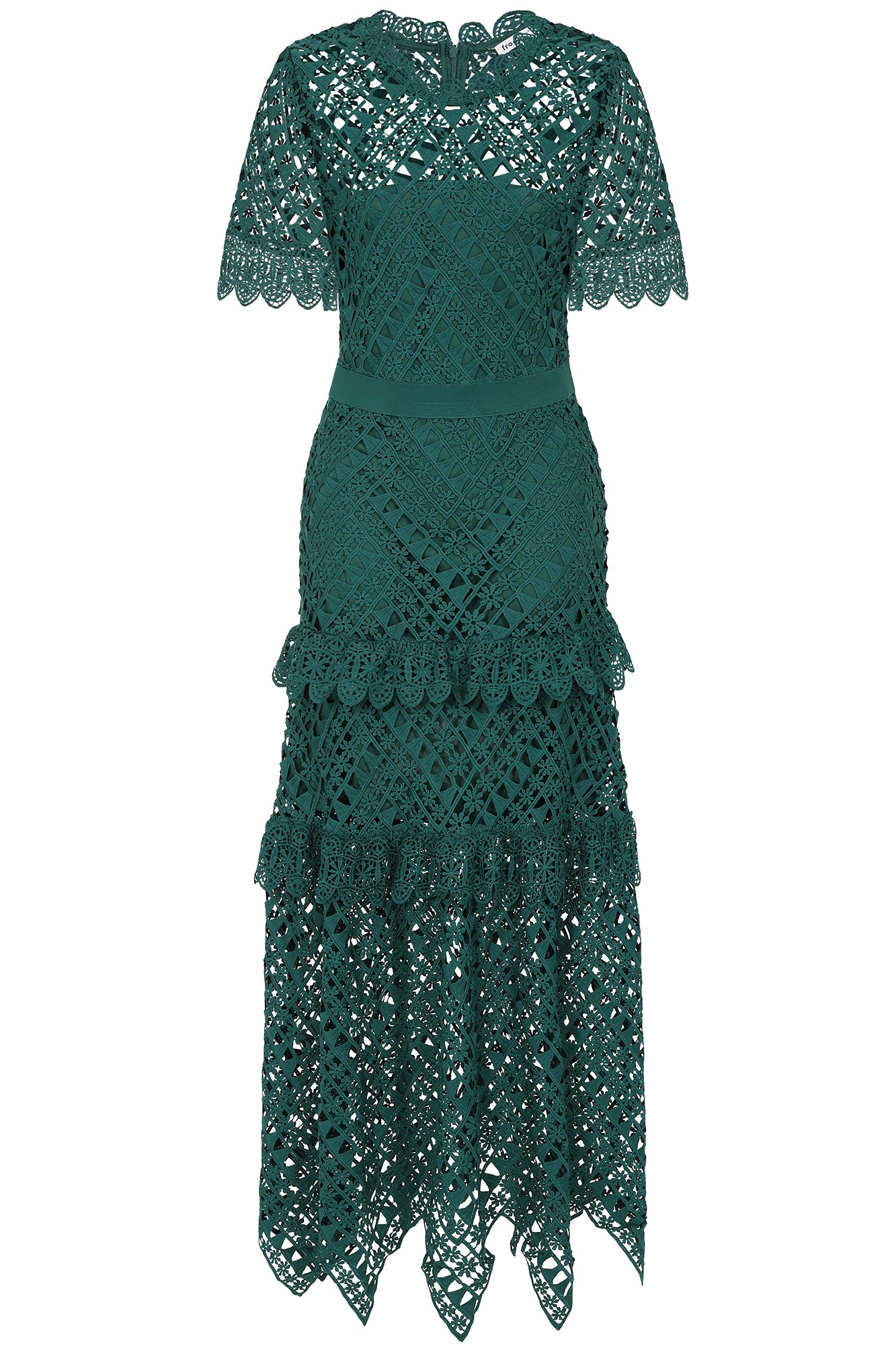 Narelle Crochet Lace Midaxi Dress - Alpine Green