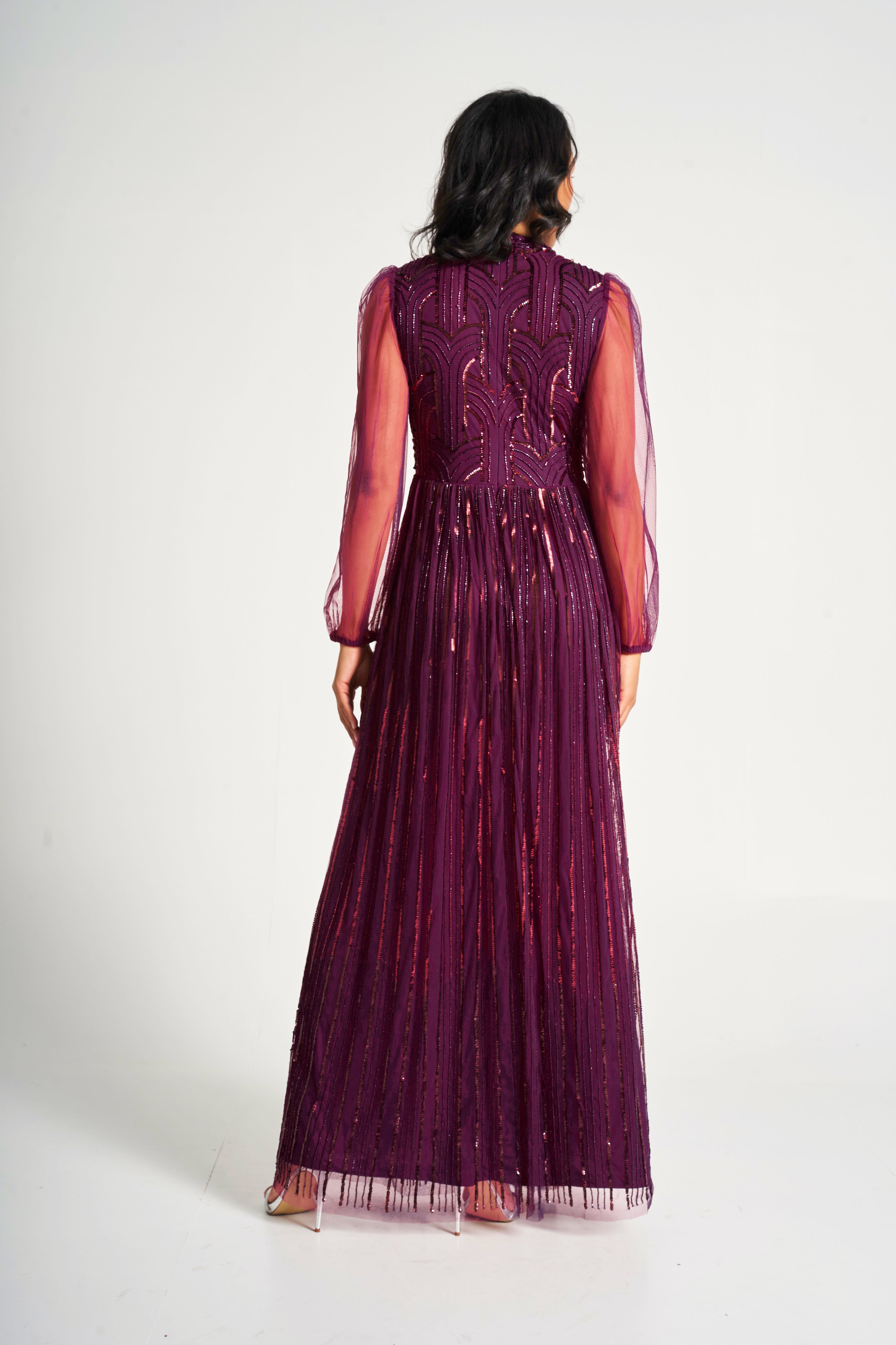 Natalia Berry Embellished Maxi Dress