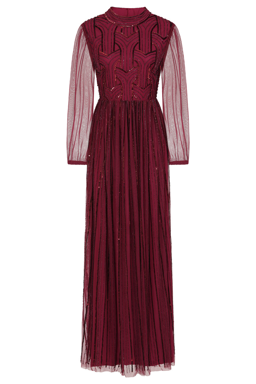 Natalia Berry Embellished Maxi Dress – Frock and Frill