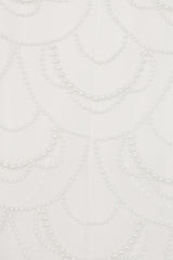 Neva White Embellished Asymmetric Cape Sleeve Maxi Dress – midaxi-length wedding or formal evening gown with flowing cape overlay and delicate embellishments