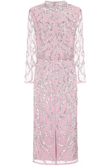 Nicola Sequin Midi Dress in Lilac