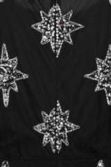 Nixie Black Star Embellished Midi Dress