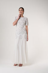Norma White Embellished Maxi Dress 