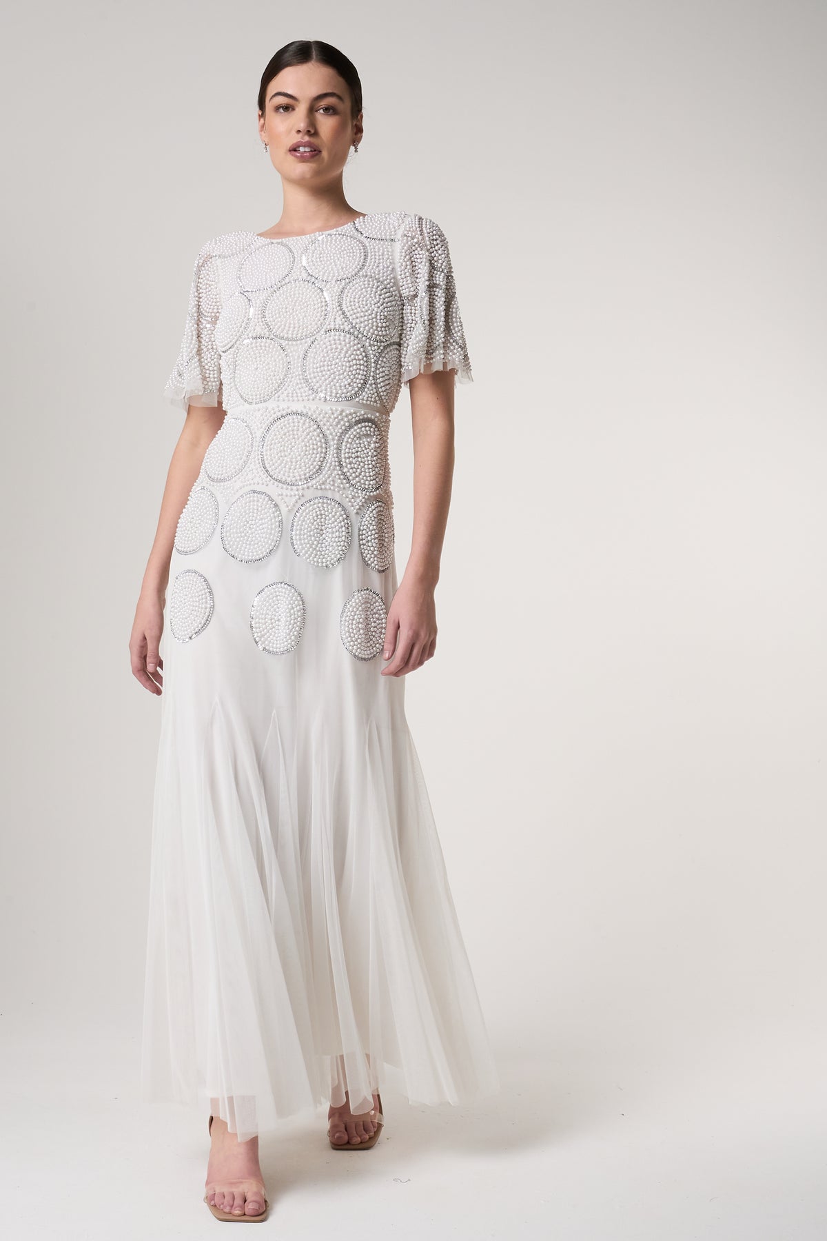 Norma White Embellished Maxi Dress 