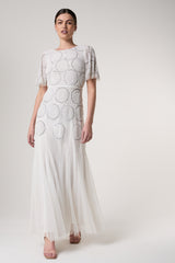 Norma White Embellished Maxi Dress 