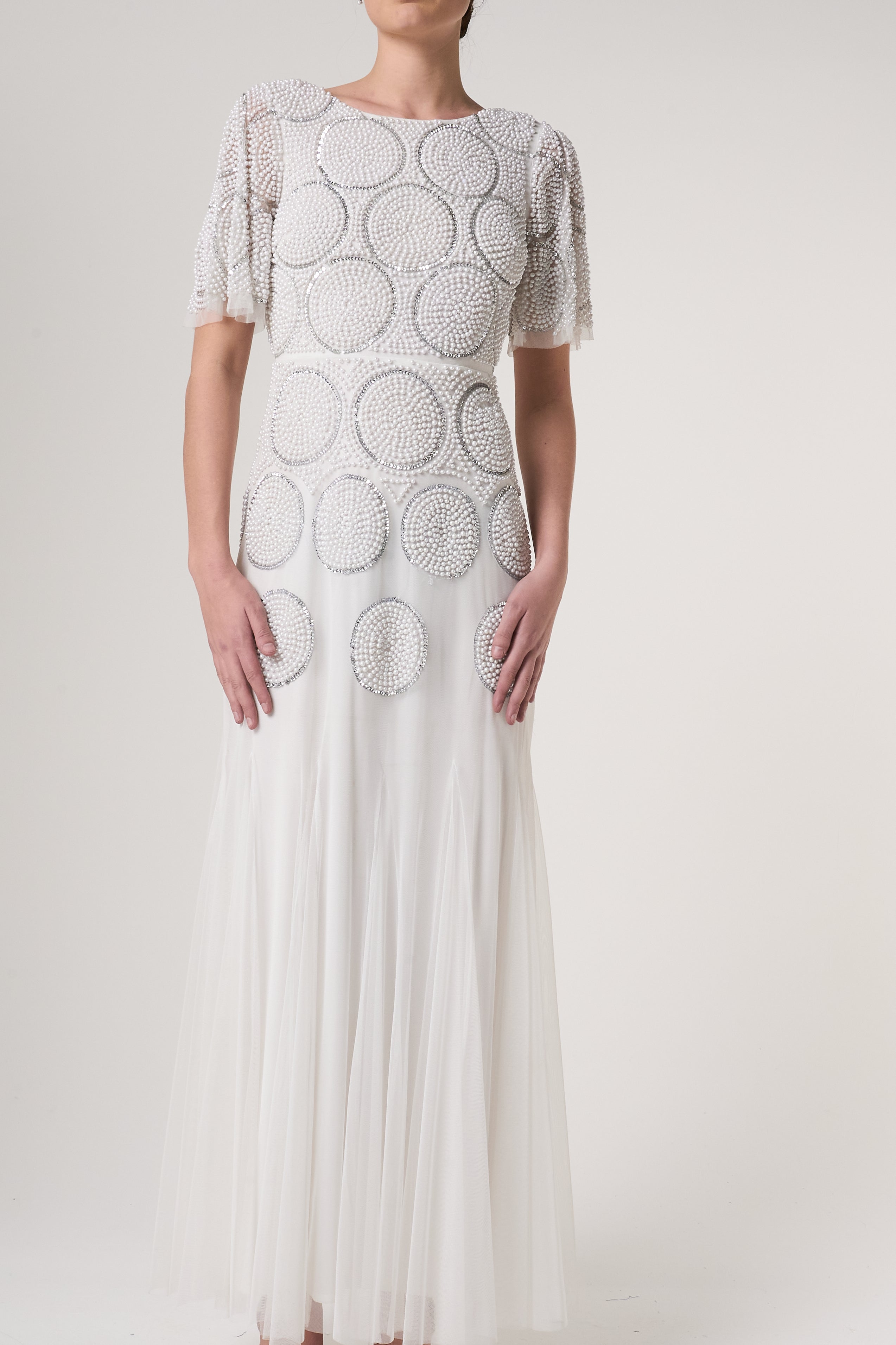 Norma White Embellished Maxi Dress 