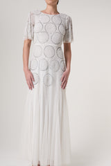 Norma White Embellished Maxi Dress 