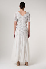 Norma White Embellished Maxi Dress 