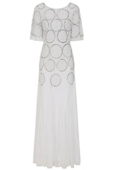 Norma White Embellished Maxi Dress 