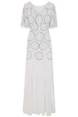 Norma White Embellished Maxi Dress 
