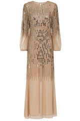 Odette Embellished Maxi Dress - Nude