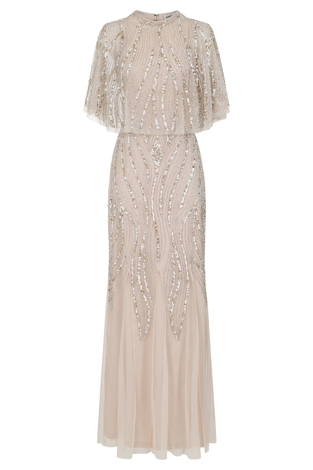 Ora Cape Detail Embellished Maxi Dress Frock and Frill Ora Cape Detail Embellished Maxi Dress Frock and Frill