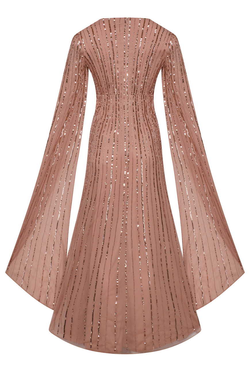 open lace back dress Cape Shoulder Cocktail Sheath Dress by Badgley Mischka main image 0