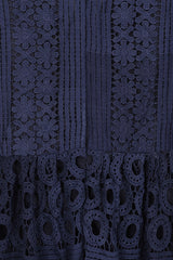 Paige Navy Crochet Lace Midi Dress