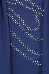 Patricia Navy Embellished Cape Sleeve Maxi Dress 