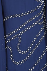 Patricia Navy Embellished Cape Sleeve Maxi Dress 
