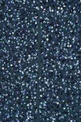 Paulina Deep Teal Sequin Cape Sleeve Maxi Dress 