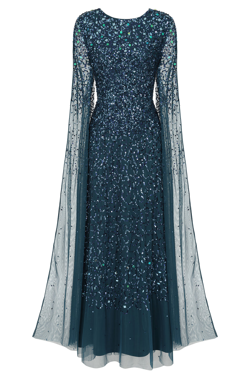 Amelia rose embellished ombre sequin maxi dress with cami strap in berry shop