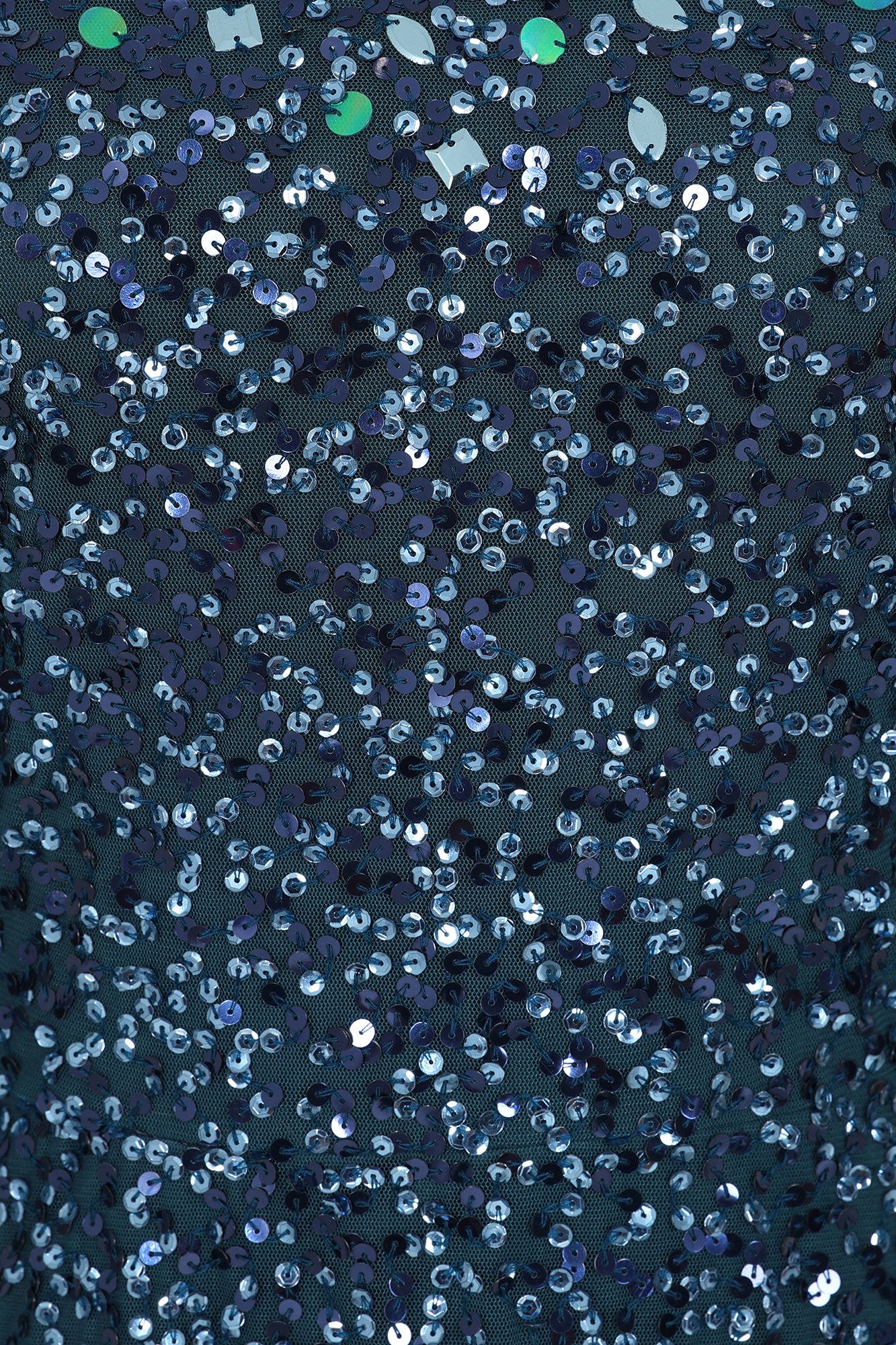 Paulina Deep Teal Sequin Cape Sleeve Maxi Dress 