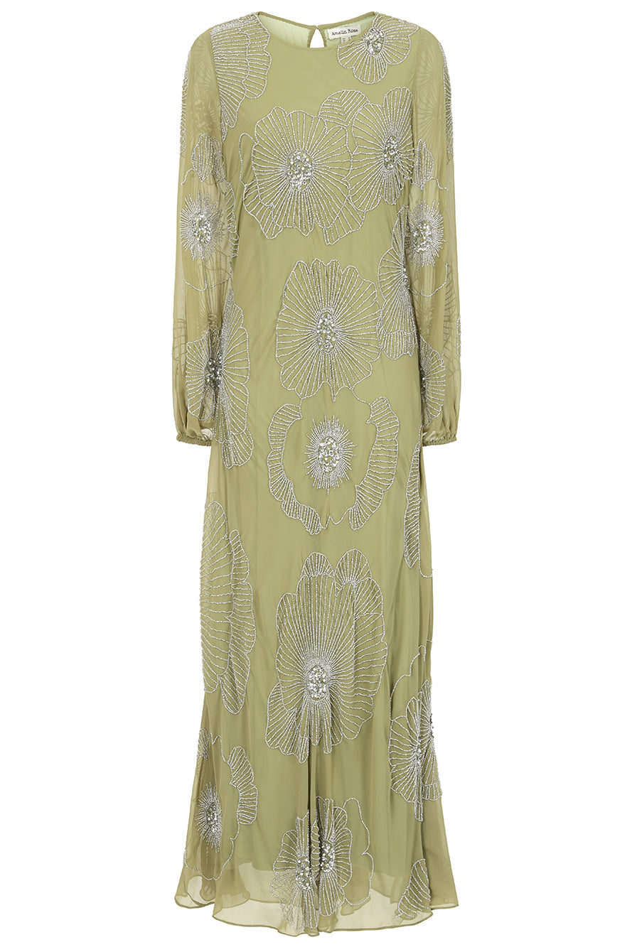 Phoebe Green Floral Embellished Maxi Dress Frock and Frill Phoebe Green Floral Embellished Maxi Dress Frock and Frill