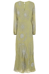 Phoebe Sage Green Floral Embellished Maxi Dress