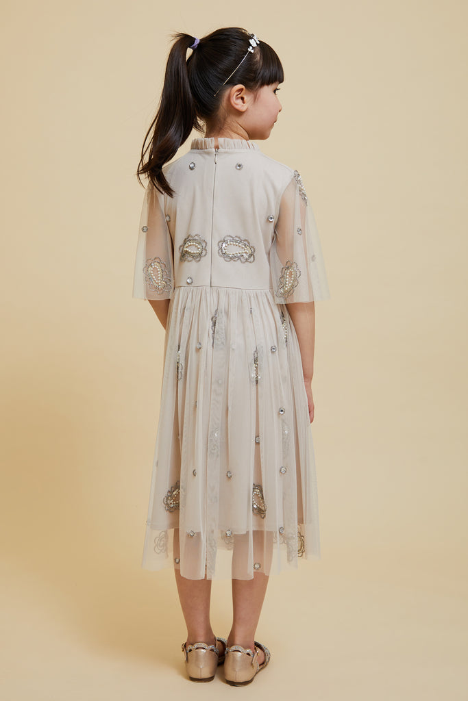Aldina Cream Embellished Dress
