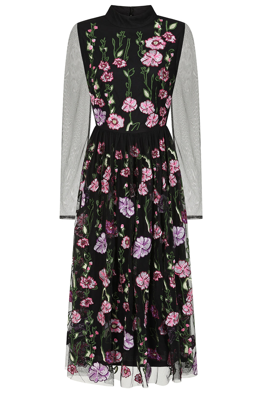 open lace back dress Sunlit Willow Floral Sweetheart Midi Dress – VICI
